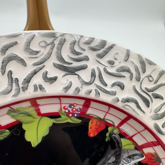 Vintage Bella Casa by Ganz Hand Painted Hen Chicken 3D Wall Plate Decor black wh - Picture 6 of 15